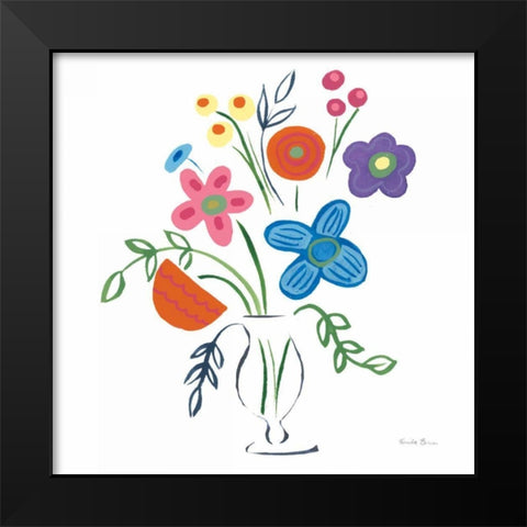 Floral Medley IV Black Modern Wood Framed Art Print by Zaman, Farida