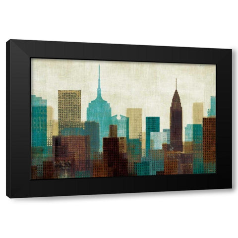 Summer in the City I Blue Black Modern Wood Framed Art Print by Mullan, Michael
