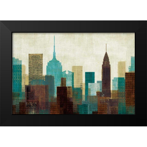 Summer in the City I Blue Black Modern Wood Framed Art Print by Mullan, Michael