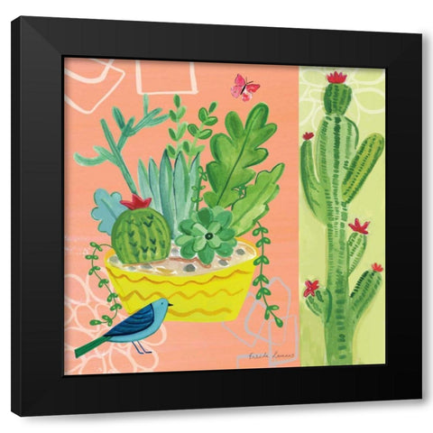 Cacti Garden IV Black Modern Wood Framed Art Print by Zaman, Farida