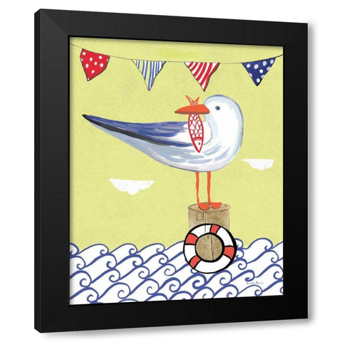 Coastal Bird II Black Modern Wood Framed Art Print by Zaman, Farida