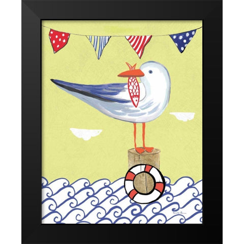 Coastal Bird II Black Modern Wood Framed Art Print by Zaman, Farida