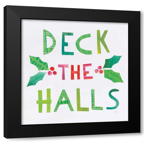Christmas Collage II Black Modern Wood Framed Art Print by Averinos, Melissa