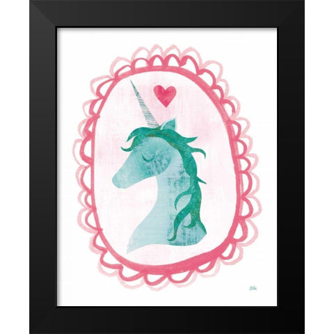 Unicorn Magic II with Border Black Modern Wood Framed Art Print by Averinos, Melissa
