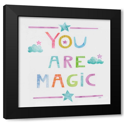 Unicorn Magic V Sq Clouds Black Modern Wood Framed Art Print by Averinos, Melissa