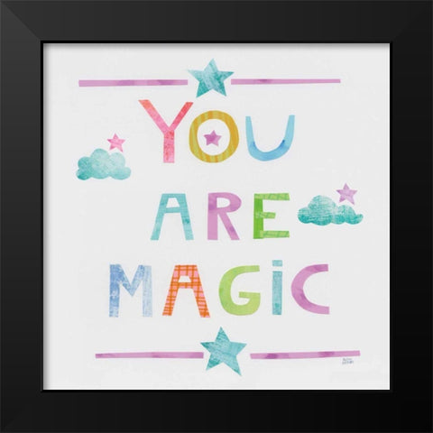 Unicorn Magic V Sq Clouds Black Modern Wood Framed Art Print by Averinos, Melissa