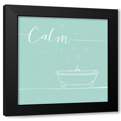 Underline Bath VI Teal Black Modern Wood Framed Art Print by Charron, Veronique