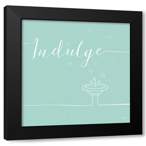 Underline Bath VII Teal Black Modern Wood Framed Art Print with Double Matting by Charron, Veronique