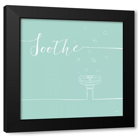 Underline Bath VIII Teal Black Modern Wood Framed Art Print by Charron, Veronique