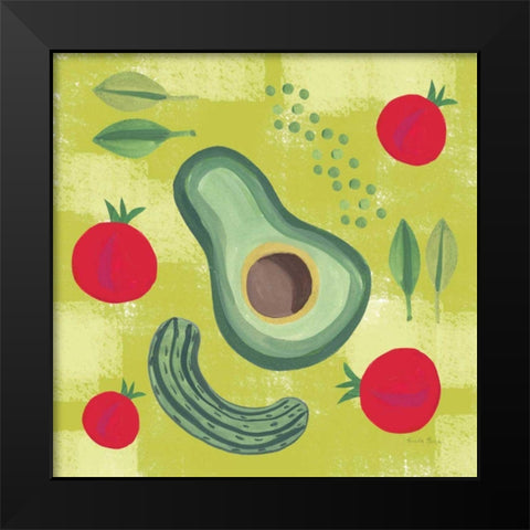Veggie Time II Black Modern Wood Framed Art Print by Zaman, Farida