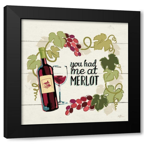 Wine and Friends II Black Modern Wood Framed Art Print with Double Matting by Penner, Janelle