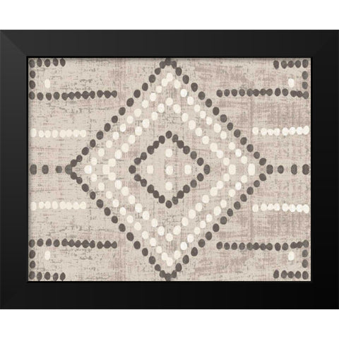 Daisy Dots Tile VI Neutral Black Modern Wood Framed Art Print by Wild Apple Portfolio