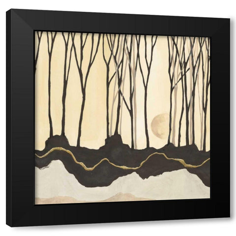 Silhouette V Black Modern Wood Framed Art Print with Double Matting by Paschke, Chris