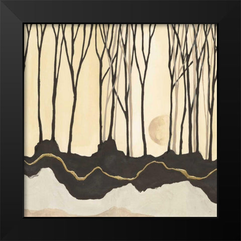 Silhouette V Black Modern Wood Framed Art Print by Paschke, Chris