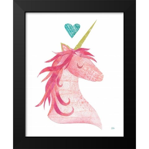 Unicorn Magic I Heart Black Modern Wood Framed Art Print by Averinos, Melissa