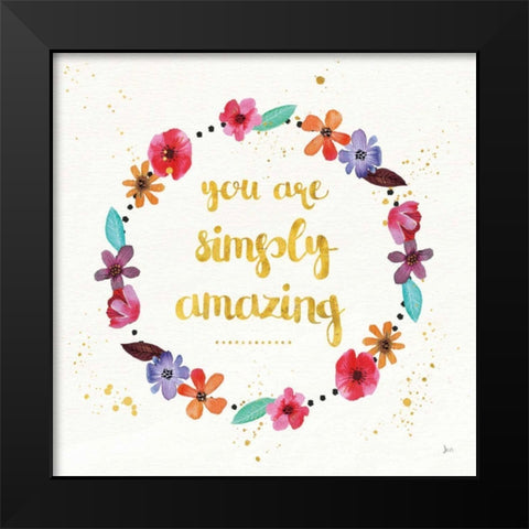 Simply Amazing I Black Modern Wood Framed Art Print by Aiken, Jess