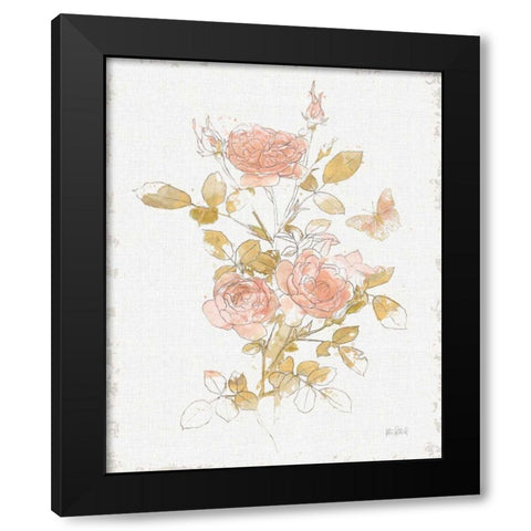 Watery Blooms II Black Modern Wood Framed Art Print with Double Matting by Pertiet, Katie