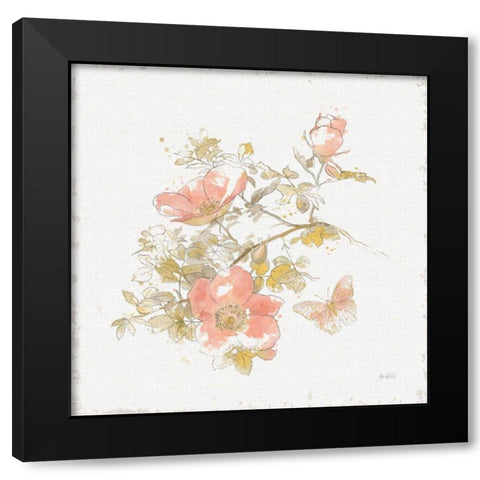 Watery Blooms IV Black Modern Wood Framed Art Print with Double Matting by Pertiet, Katie