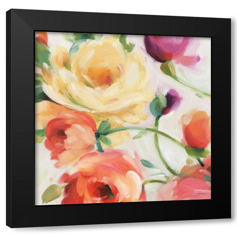 Florabundance III Black Modern Wood Framed Art Print with Double Matting by Audit, Lisa