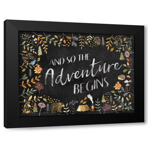 Woodland Whimsy I Black Black Modern Wood Framed Art Print with Double Matting by Marshall, Laura