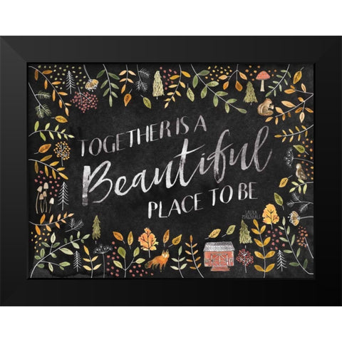 Woodland Whimsy II Black Black Modern Wood Framed Art Print by Marshall, Laura