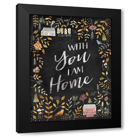 Woodland Whimsy III Black Black Modern Wood Framed Art Print by Marshall, Laura