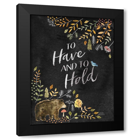 Woodland Whimsy VI Black Black Modern Wood Framed Art Print by Marshall, Laura