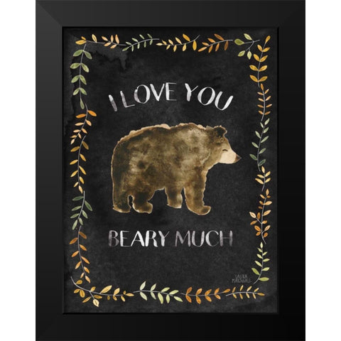 Woodland Whimsy VII Black Black Modern Wood Framed Art Print by Marshall, Laura