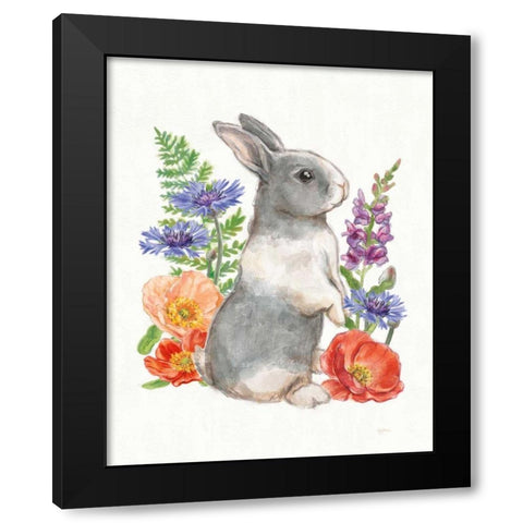 Sunny Bunny IV FB Black Modern Wood Framed Art Print by Urban, Mary