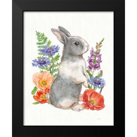 Sunny Bunny IV FB Black Modern Wood Framed Art Print by Urban, Mary