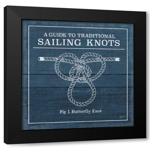 Vintage Sailing Knots II Black Modern Wood Framed Art Print with Double Matting by Urban, Mary