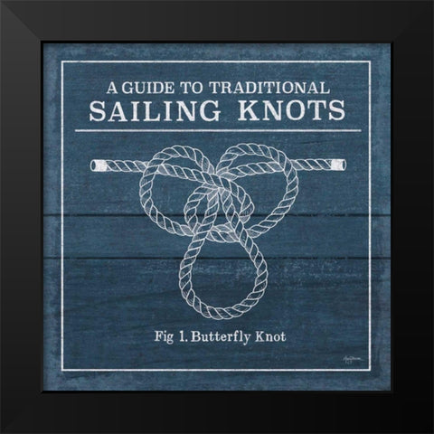 Vintage Sailing Knots II Black Modern Wood Framed Art Print by Urban, Mary