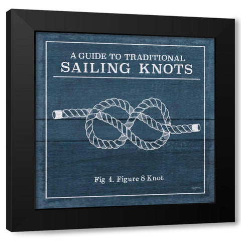 Vintage Sailing Knots IV Black Modern Wood Framed Art Print with Double Matting by Urban, Mary