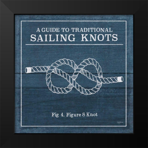 Vintage Sailing Knots IV Black Modern Wood Framed Art Print by Urban, Mary