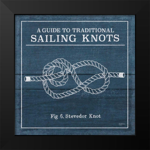 Vintage Sailing Knots VI Black Modern Wood Framed Art Print by Urban, Mary