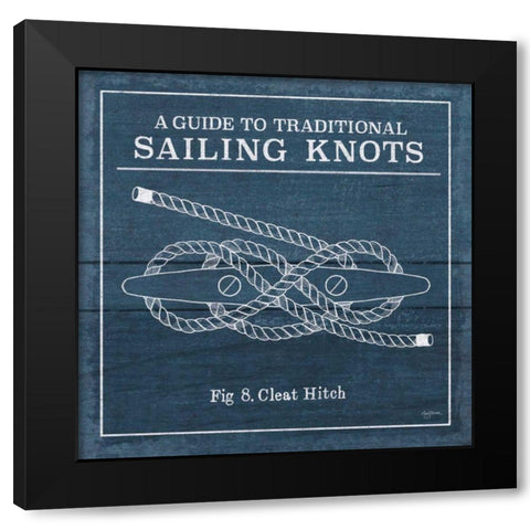 Vintage Sailing Knots VII Black Modern Wood Framed Art Print with Double Matting by Urban, Mary