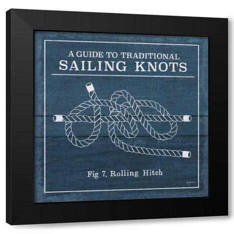 Vintage Sailing Knots VIII Black Modern Wood Framed Art Print by Urban, Mary