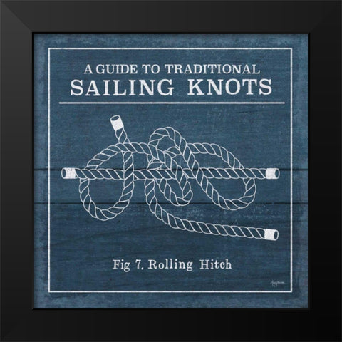 Vintage Sailing Knots VIII Black Modern Wood Framed Art Print by Urban, Mary