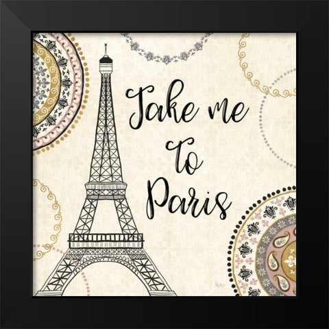 Romance in Paris I Black Modern Wood Framed Art Print by Charron, Veronique
