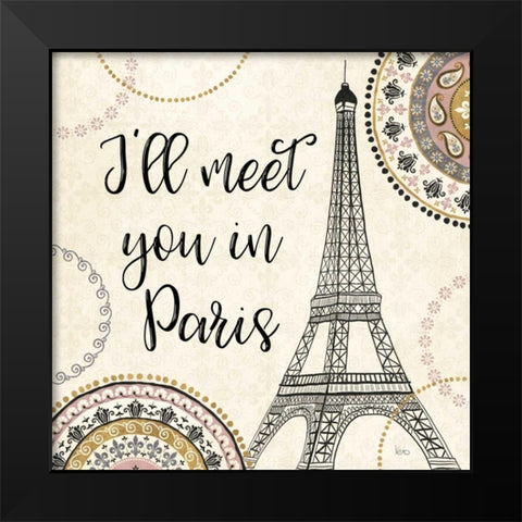Romance in Paris II Black Modern Wood Framed Art Print by Charron, Veronique
