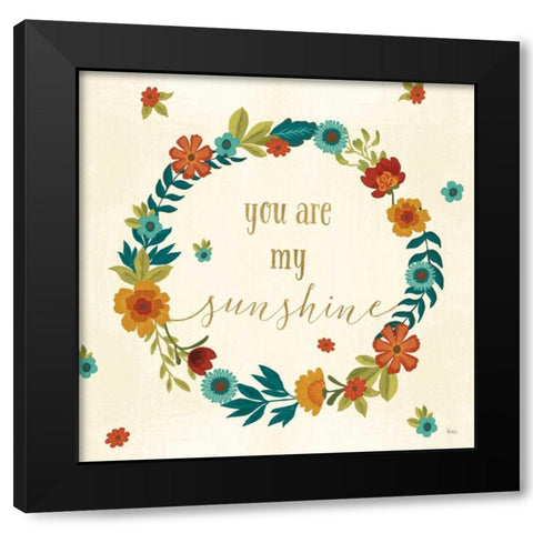 Flourish III Black Modern Wood Framed Art Print with Double Matting by Charron, Veronique