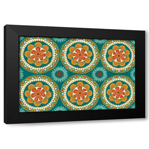 Flourish V Black Modern Wood Framed Art Print by Charron, Veronique
