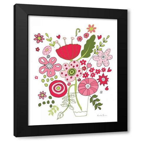 Valentines Flowers IV Black Modern Wood Framed Art Print with Double Matting by Zaman, Farida