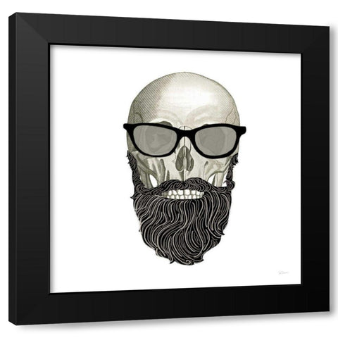 Hipster Skull I Black Modern Wood Framed Art Print with Double Matting by Schlabach, Sue