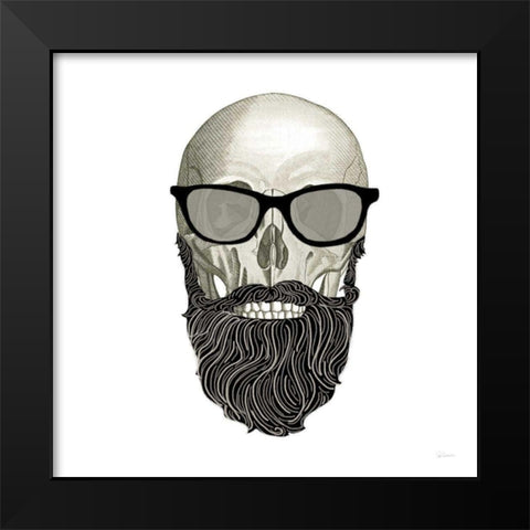 Hipster Skull I Black Modern Wood Framed Art Print by Schlabach, Sue