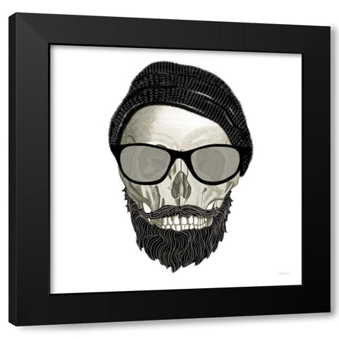 Hipster Skull II Black Modern Wood Framed Art Print with Double Matting by Schlabach, Sue