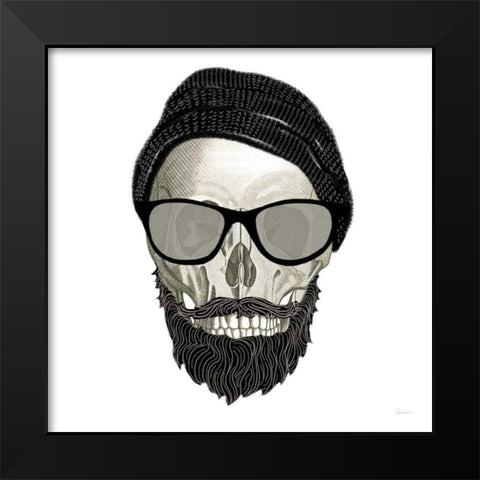 Hipster Skull II Black Modern Wood Framed Art Print by Schlabach, Sue