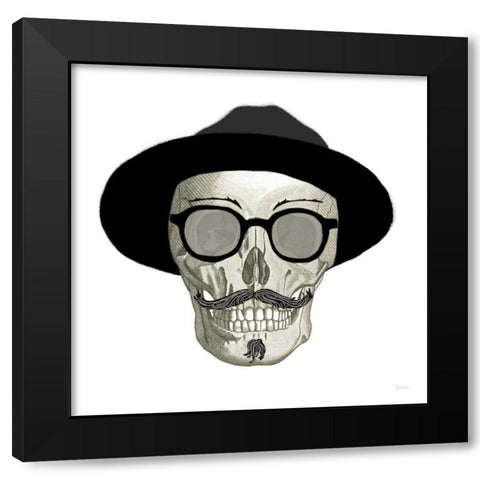 Hipster Skull III Black Modern Wood Framed Art Print with Double Matting by Schlabach, Sue