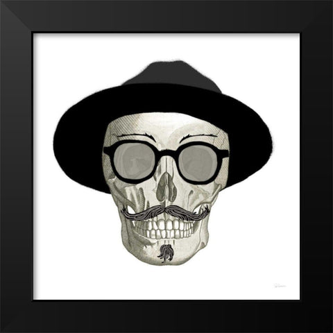 Hipster Skull III Black Modern Wood Framed Art Print by Schlabach, Sue