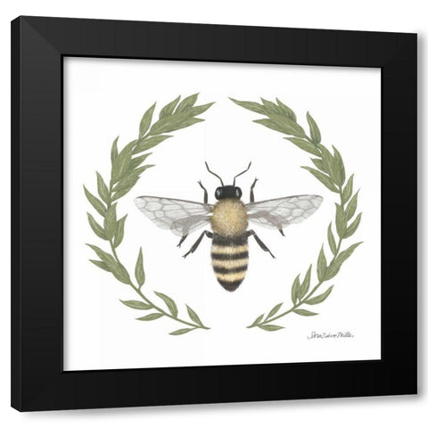 Happy to Bee Home I Black Modern Wood Framed Art Print with Double Matting by Miller, Sara Zieve